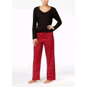 WOMEN'S Charter Club 2XL Leopard 2 Pc Long Pajama